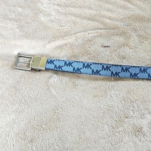 Reversible Michael Kors MK blue logo belt